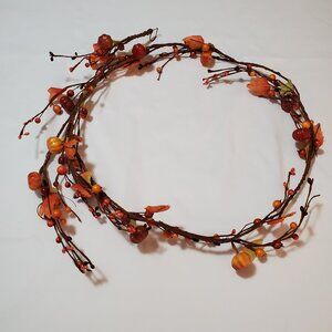 Fall Garland 5 Feet – Maple Leaves, Pumpkins, Berries, Pip Berries – Home Décor